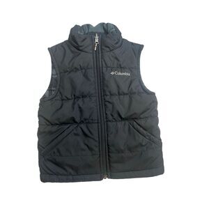 Columbia Kids 4T Reversible Puffer Vest with Pockets - Plaid and Black